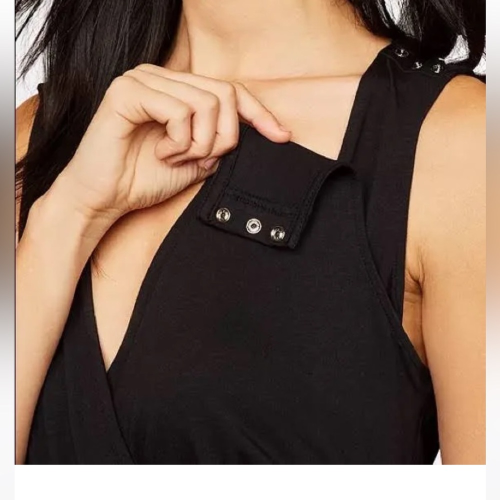 A Pea in the Pod black maternity dress adjustable sleep/hospital NWT Small S